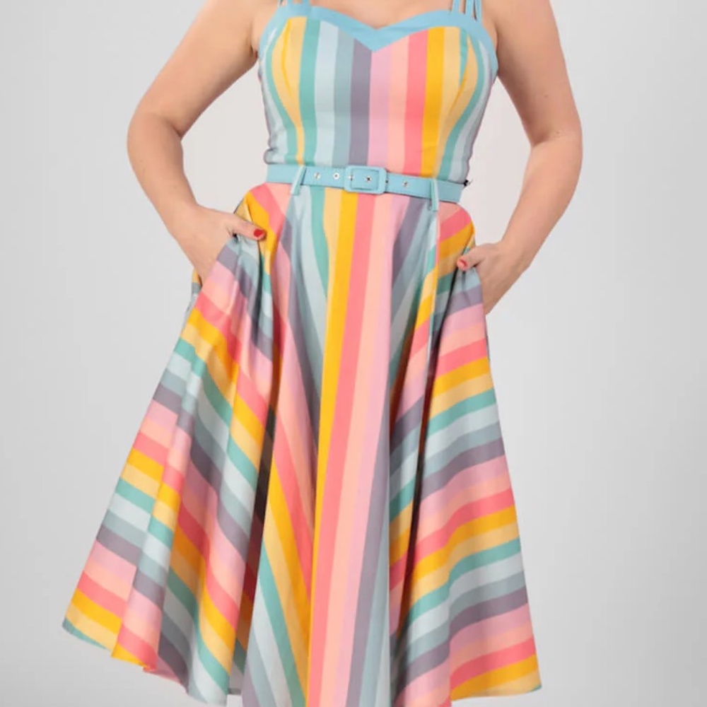 Collectif Rainbow Dress, UK 16, US 12